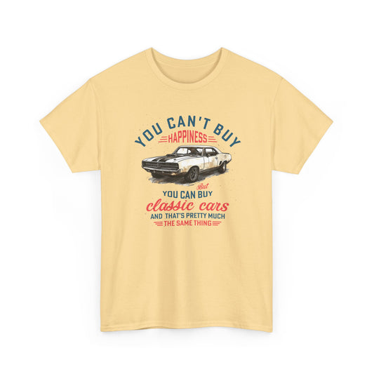 Short Sleeve-Can't Buy Happiness Classic Cars Tee